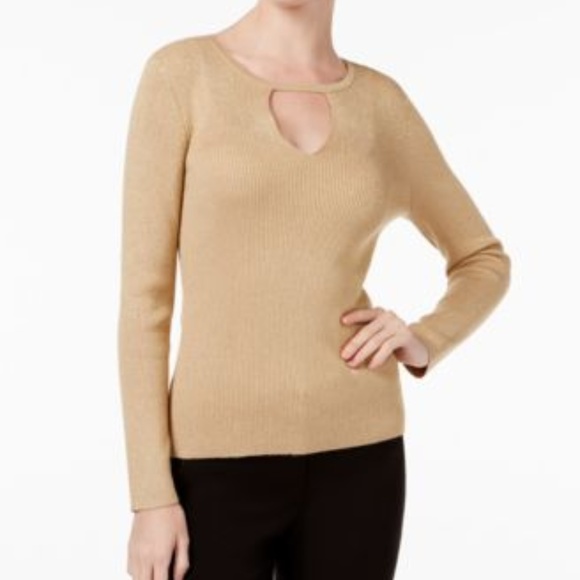INC International Concepts Tops - 3 for $20 I.N.C. Petite Cutout Sweater Gold